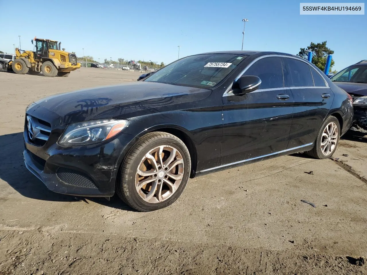 2017 Mercedes-Benz C 300 4Matic VIN: 55SWF4KB4HU194669 Lot: 75755734