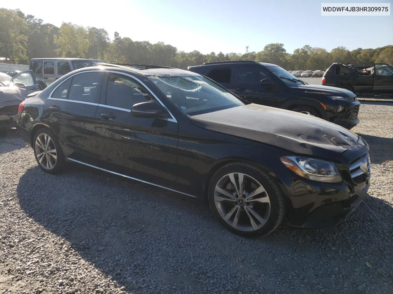 2017 Mercedes-Benz C 300 VIN: WDDWF4JB3HR309975 Lot: 75816074