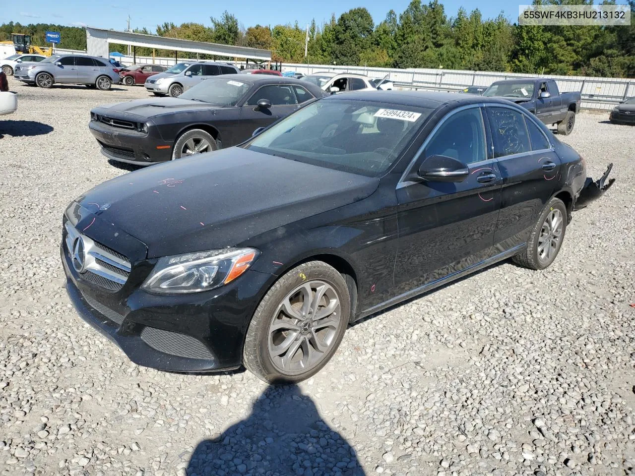 2017 Mercedes-Benz C 300 4Matic VIN: 55SWF4KB3HU213132 Lot: 75994324