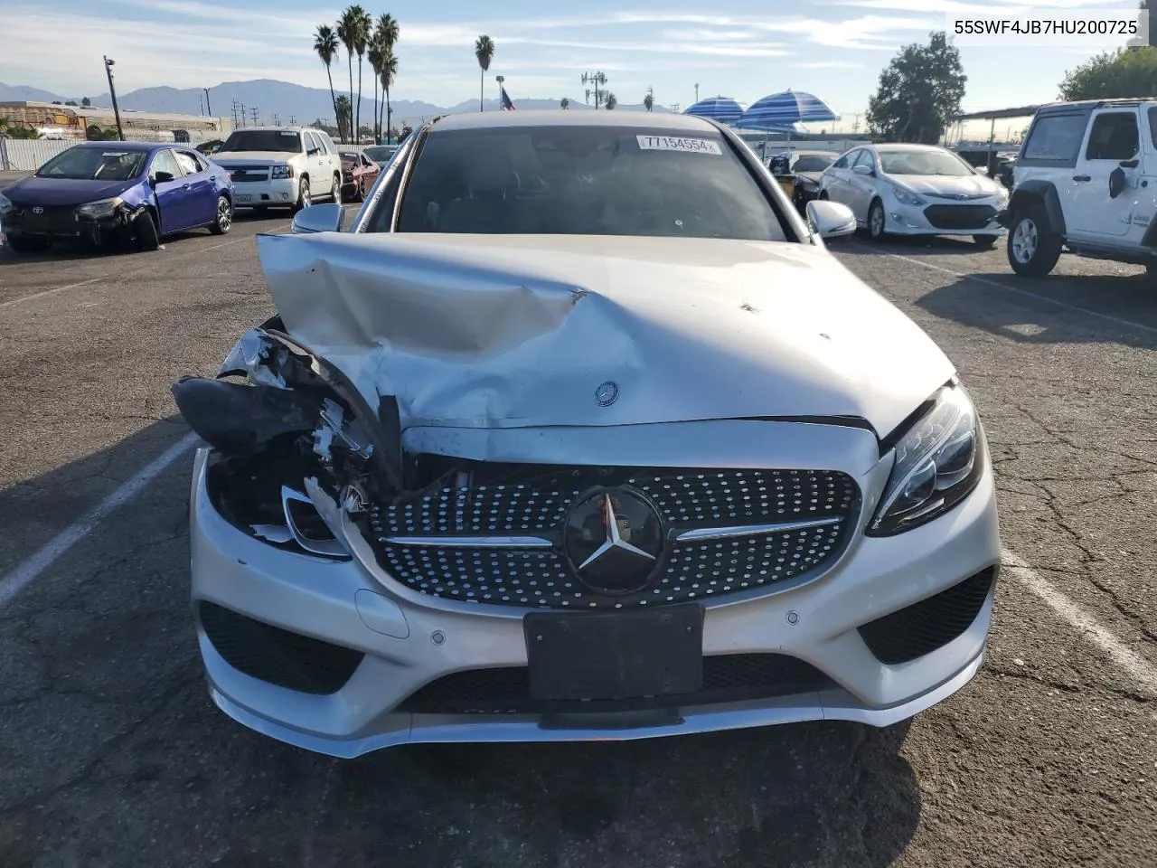 2017 Mercedes-Benz C 300 VIN: 55SWF4JB7HU200725 Lot: 77154554