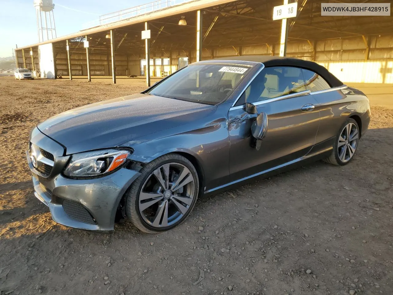 2017 Mercedes-Benz C 300 VIN: WDDWK4JB3HF428915 Lot: 77944844