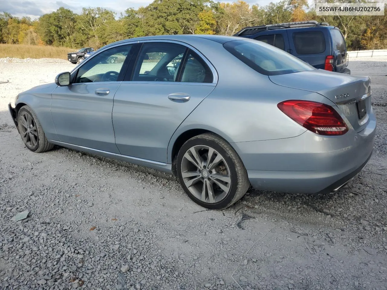 2017 Mercedes-Benz C 300 VIN: 55SWF4JB6HU202756 Lot: 78531224