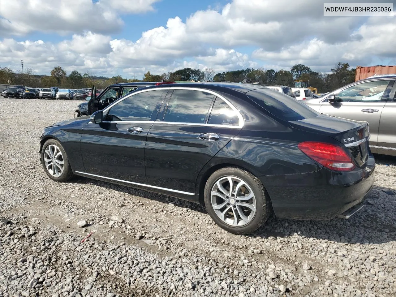 2017 Mercedes-Benz C 300 VIN: WDDWF4JB3HR235036 Lot: 80076024