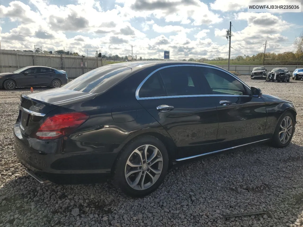 2017 Mercedes-Benz C 300 VIN: WDDWF4JB3HR235036 Lot: 80076024