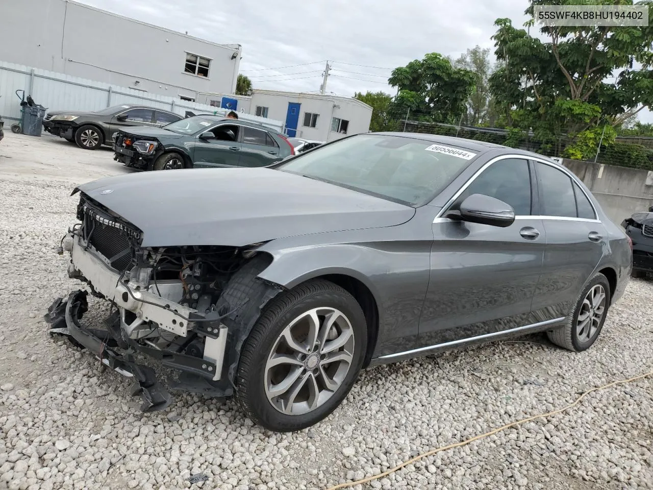 2017 Mercedes-Benz C 300 4Matic VIN: 55SWF4KB8HU194402 Lot: 80556044