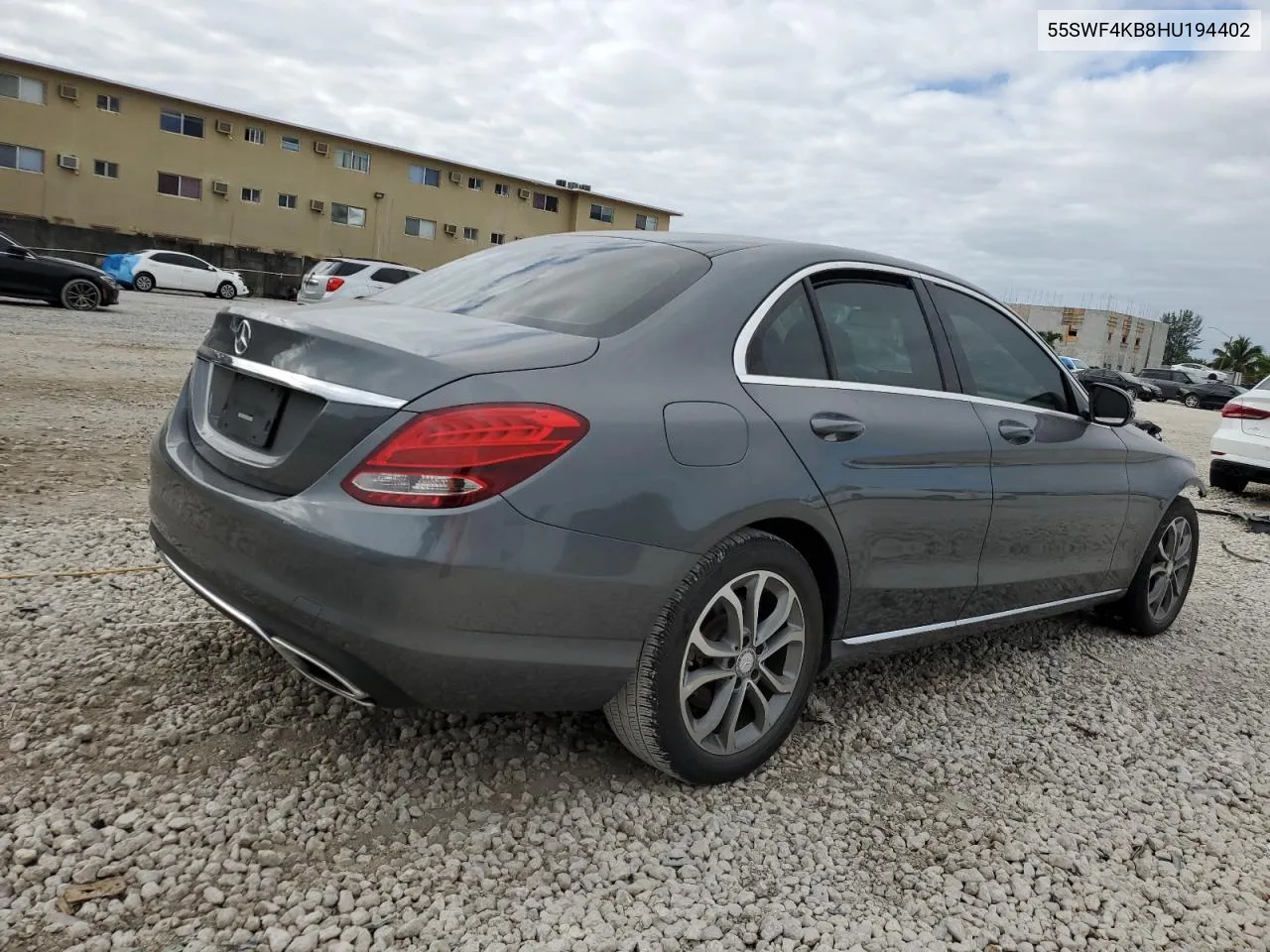 2017 Mercedes-Benz C 300 4Matic VIN: 55SWF4KB8HU194402 Lot: 80556044