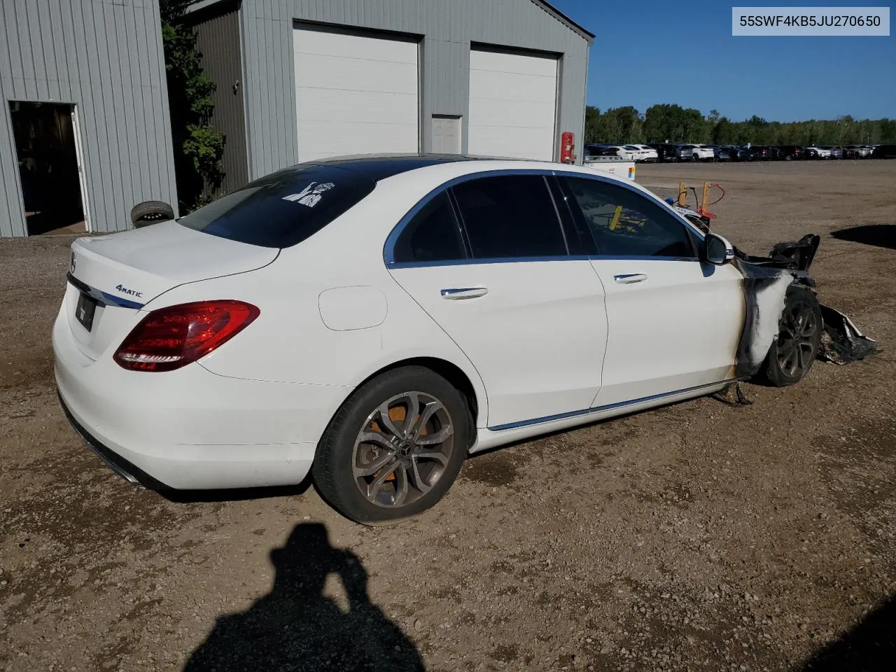 2018 Mercedes-Benz C 300 4Matic VIN: 55SWF4KB5JU270650 Lot: 67551414