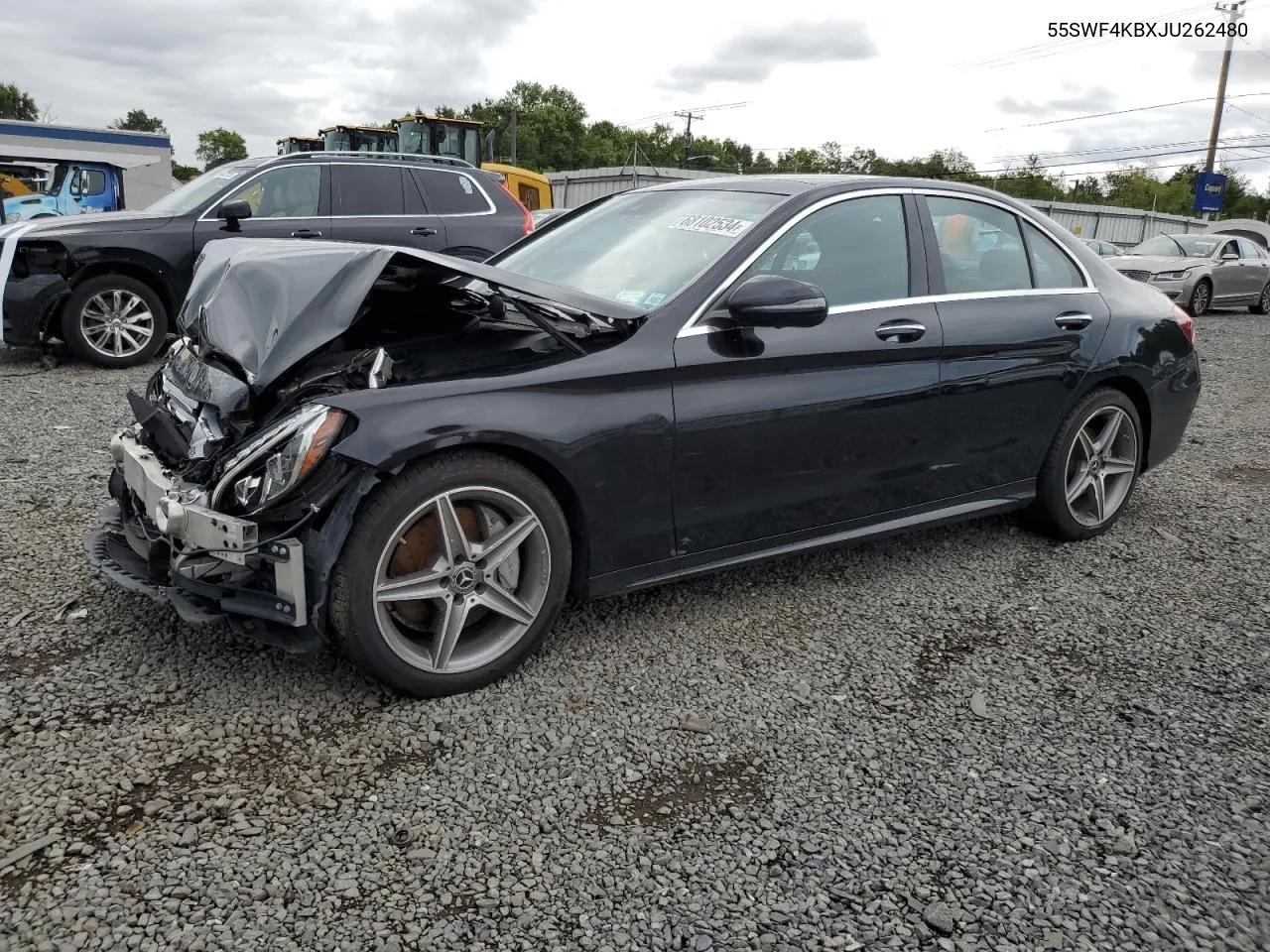 2018 Mercedes-Benz C 300 4Matic VIN: 55SWF4KBXJU262480 Lot: 68102534