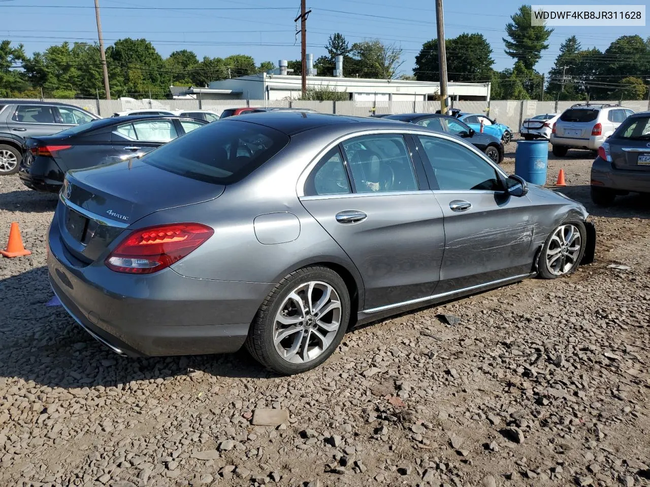 2018 Mercedes-Benz C 300 4Matic VIN: WDDWF4KB8JR311628 Lot: 68893544