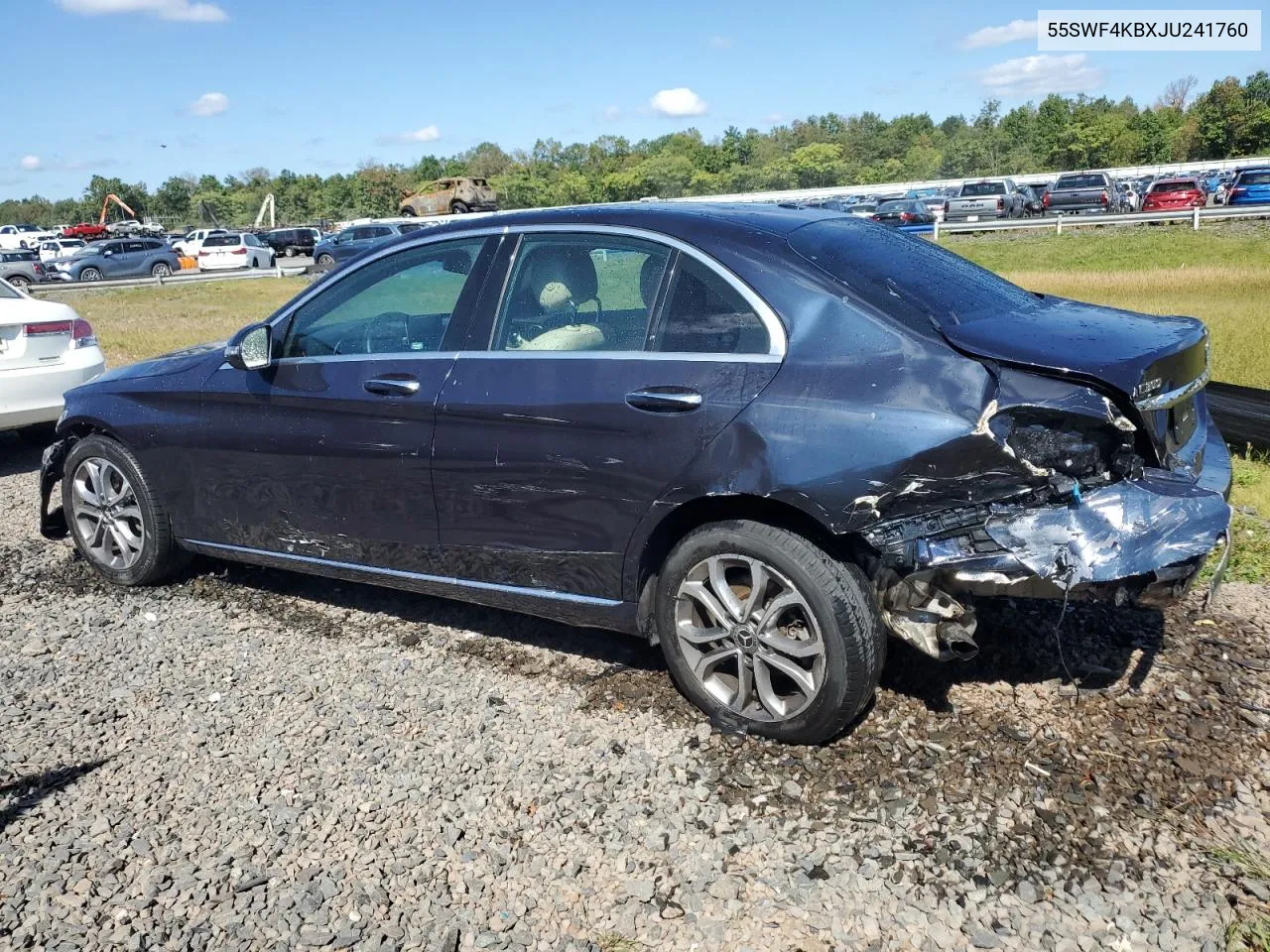 2018 Mercedes-Benz C 300 4Matic VIN: 55SWF4KBXJU241760 Lot: 70697994