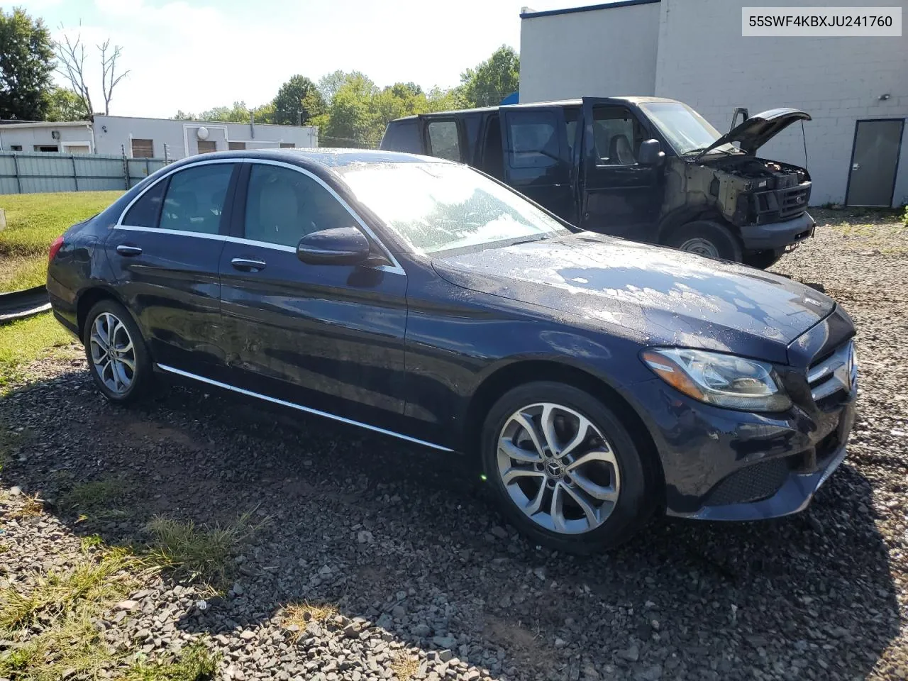 2018 Mercedes-Benz C 300 4Matic VIN: 55SWF4KBXJU241760 Lot: 70697994