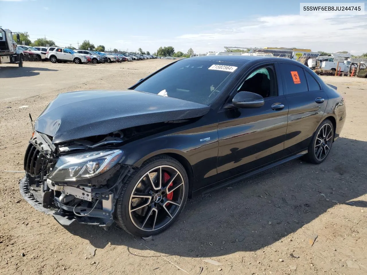 2018 Mercedes-Benz C 43 4Matic Amg VIN: 55SWF6EB8JU244745 Lot: 71582564