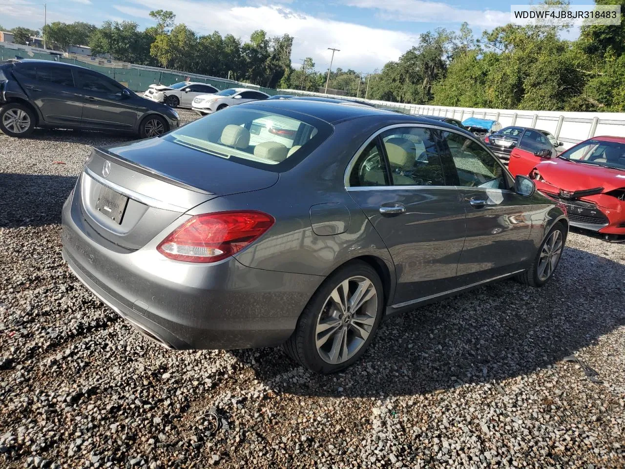 2018 Mercedes-Benz C 300 VIN: WDDWF4JB8JR318483 Lot: 71828294