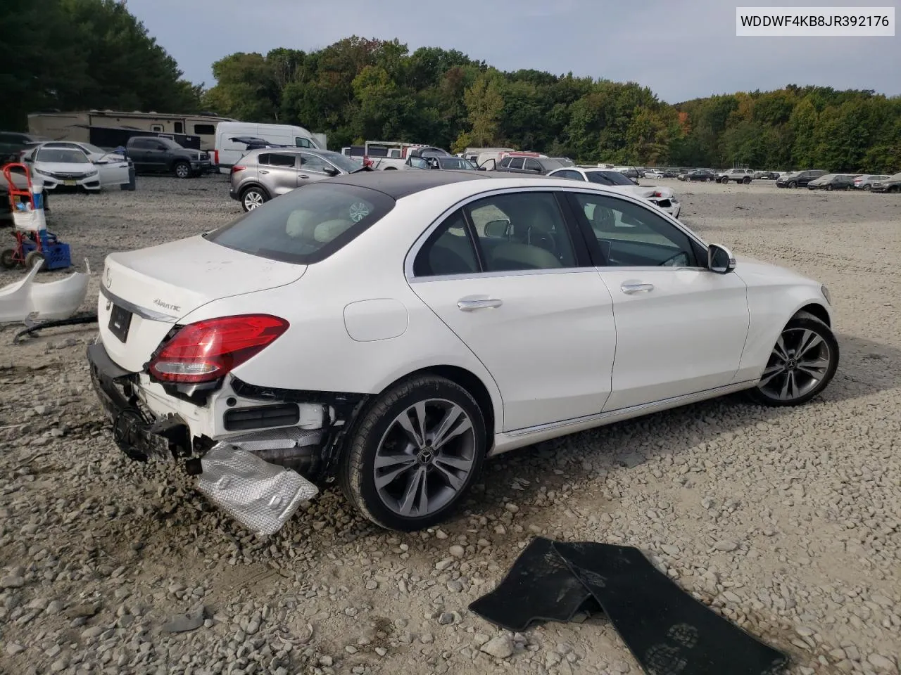 2018 Mercedes-Benz C 300 4Matic VIN: WDDWF4KB8JR392176 Lot: 72078904