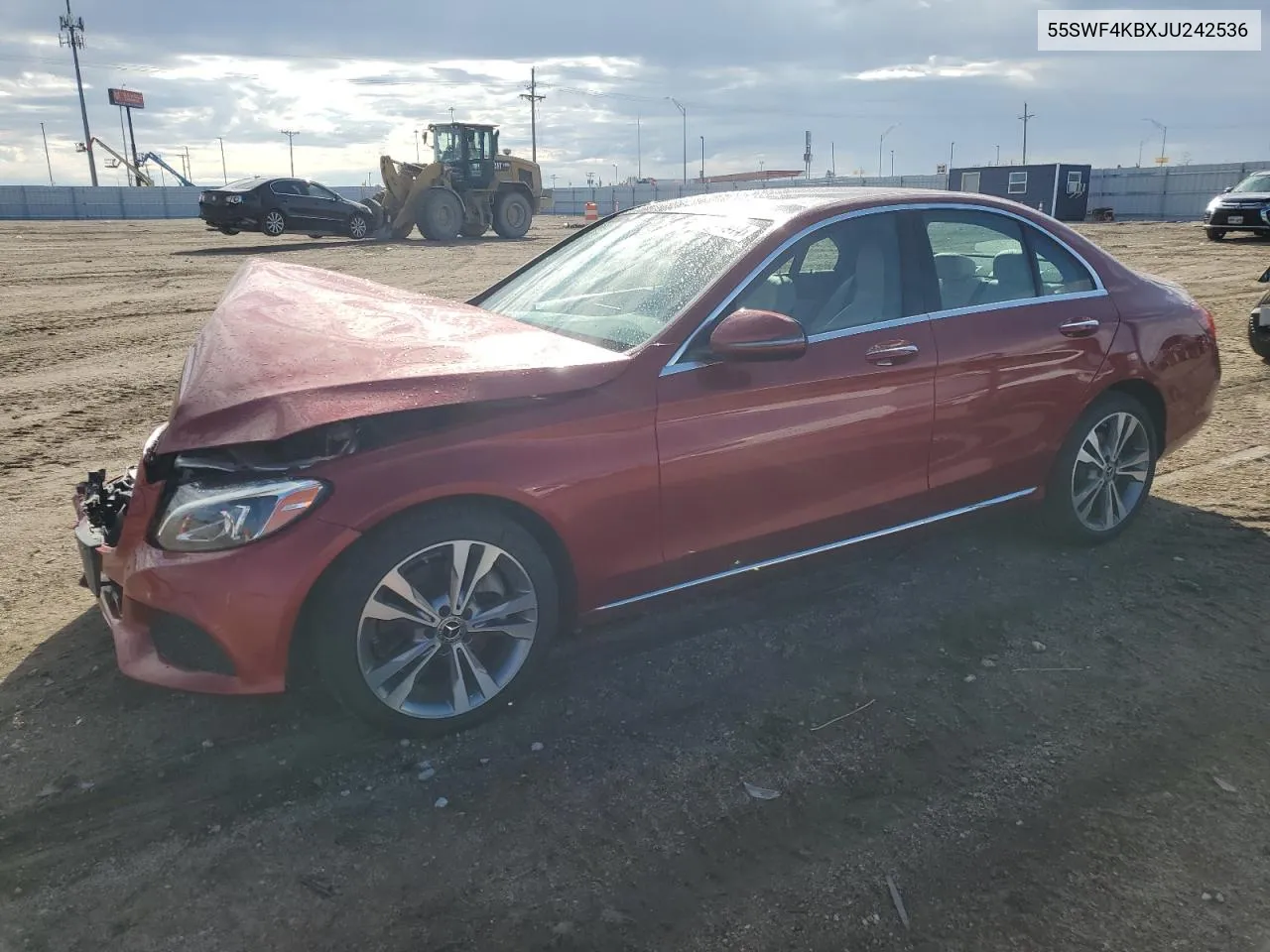 2018 Mercedes-Benz C 300 4Matic VIN: 55SWF4KBXJU242536 Lot: 72244914