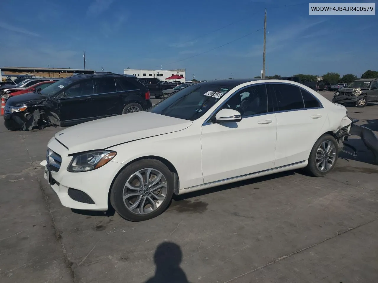 2018 Mercedes-Benz C 300 VIN: WDDWF4JB4JR400579 Lot: 72613974