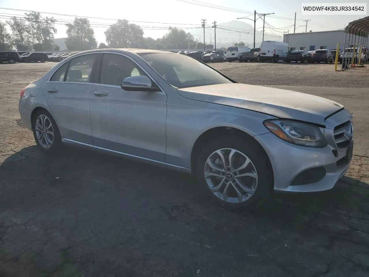 2018 Mercedes-Benz C 300 4Matic VIN: WDDWF4KB3JR334542 Lot: 72630724