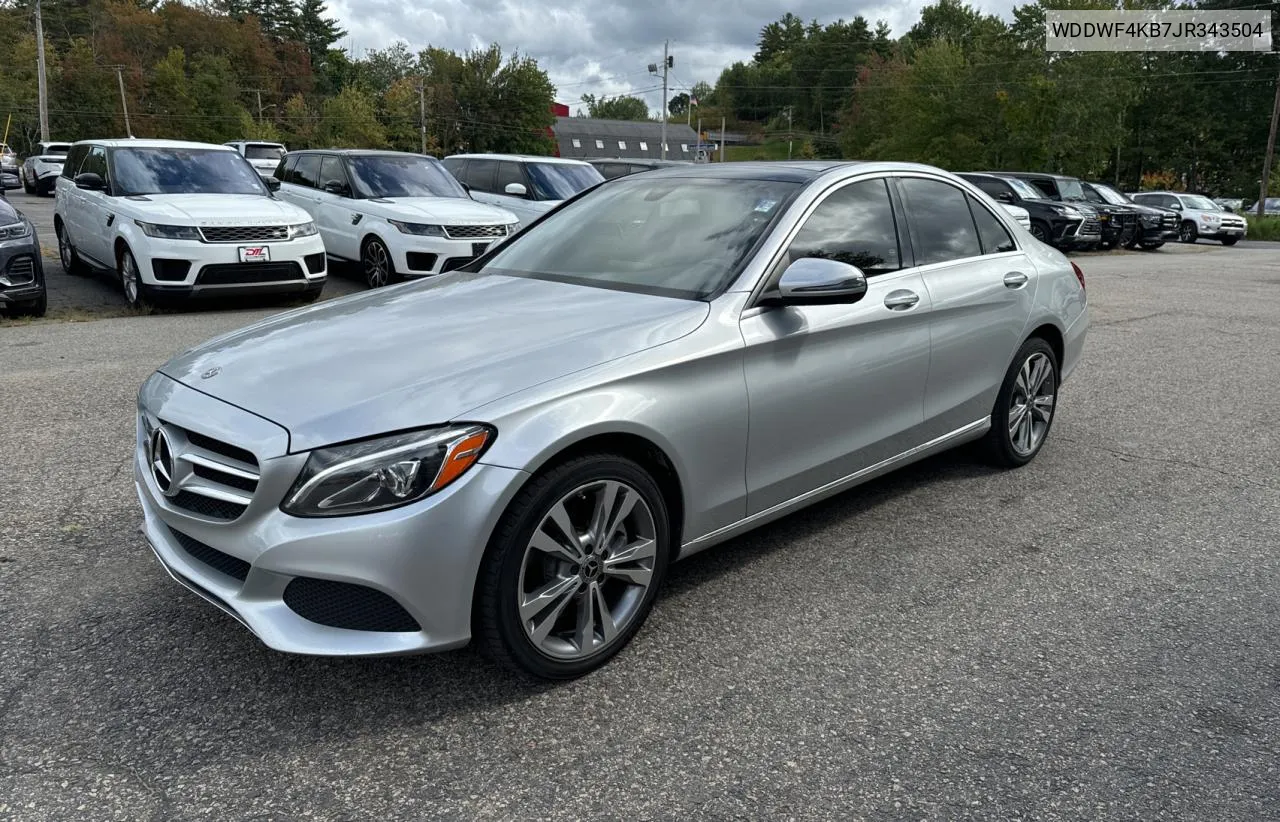 2018 Mercedes-Benz C 300 4Matic VIN: WDDWF4KB7JR343504 Lot: 72980544