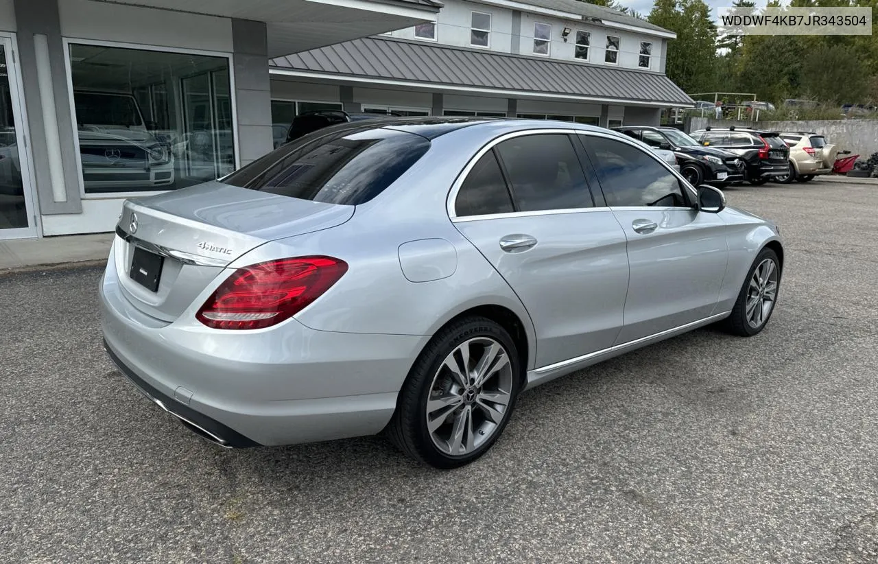 2018 Mercedes-Benz C 300 4Matic VIN: WDDWF4KB7JR343504 Lot: 72980544