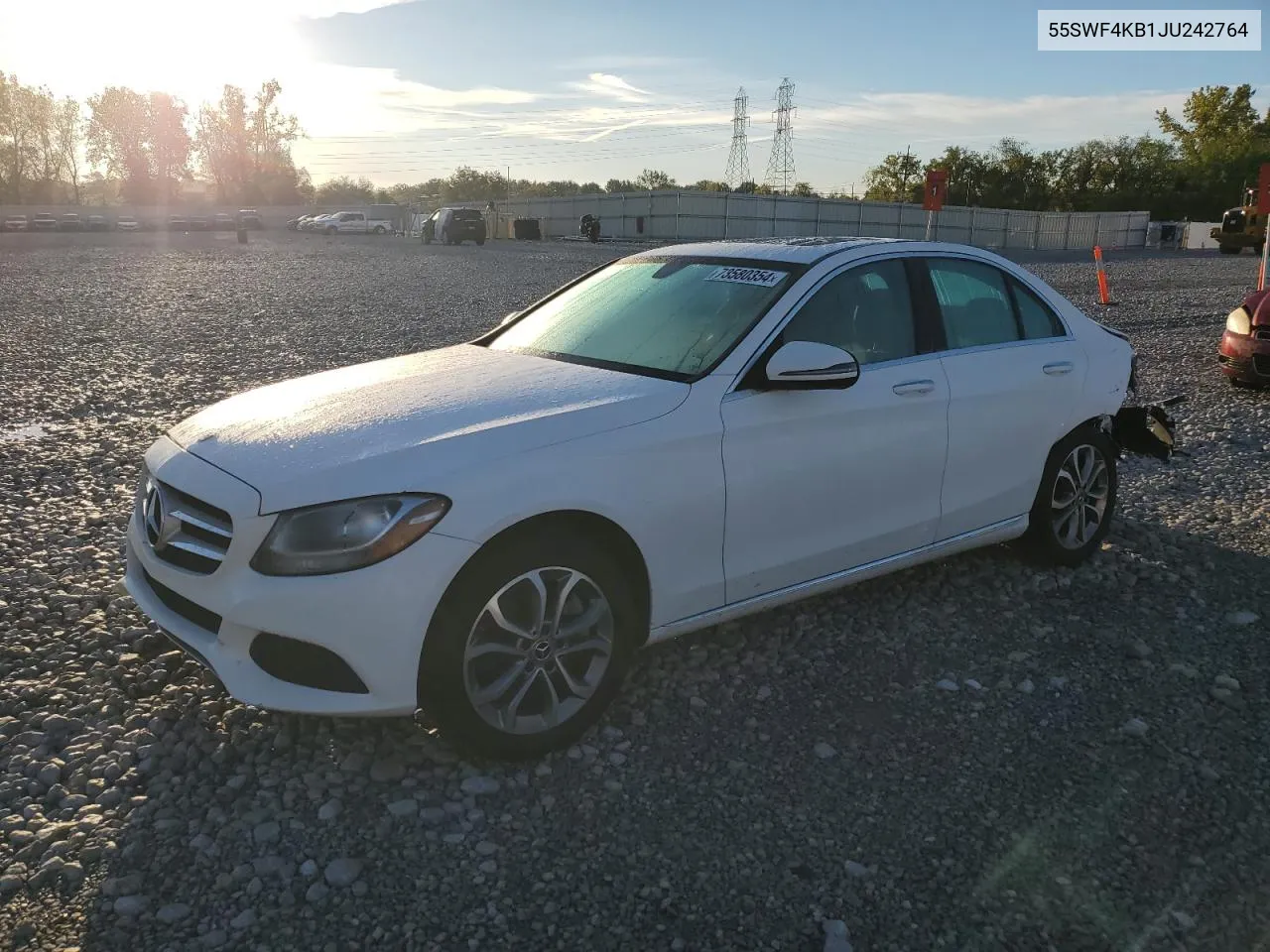 2018 Mercedes-Benz C 300 4Matic VIN: 55SWF4KB1JU242764 Lot: 73580354