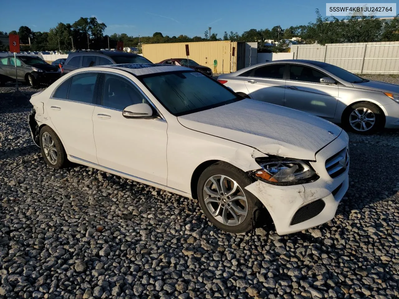 2018 Mercedes-Benz C 300 4Matic VIN: 55SWF4KB1JU242764 Lot: 73580354