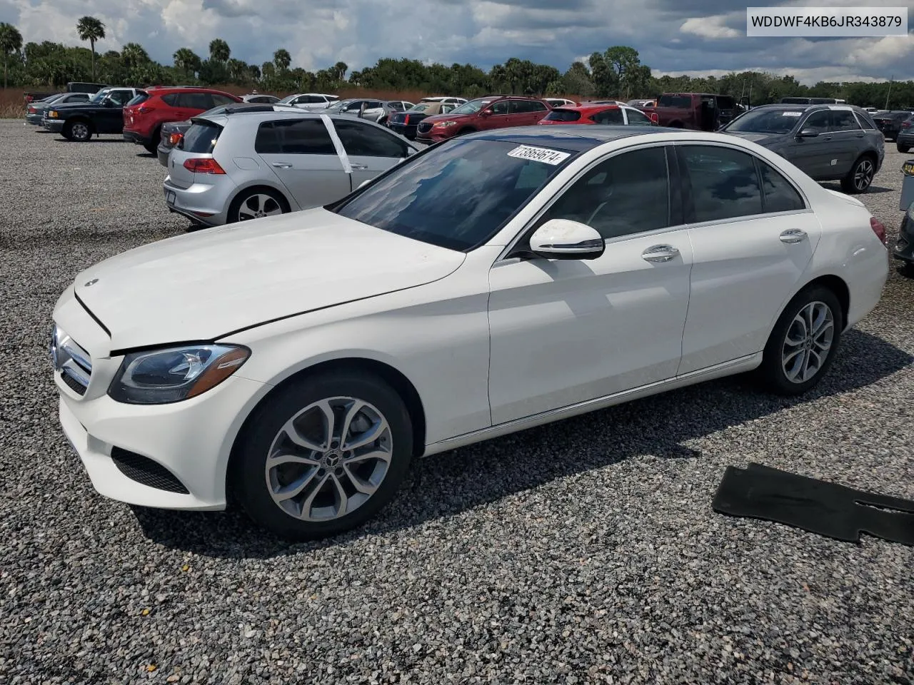 2018 Mercedes-Benz C 300 4Matic VIN: WDDWF4KB6JR343879 Lot: 73869674