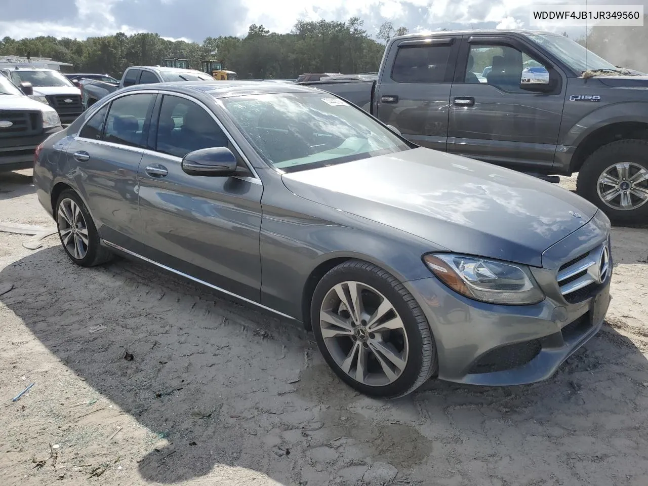 2018 Mercedes-Benz C 300 VIN: WDDWF4JB1JR349560 Lot: 74443704