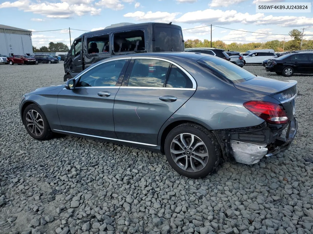 2018 Mercedes-Benz C 300 4Matic VIN: 55SWF4KB9JU243824 Lot: 74758534