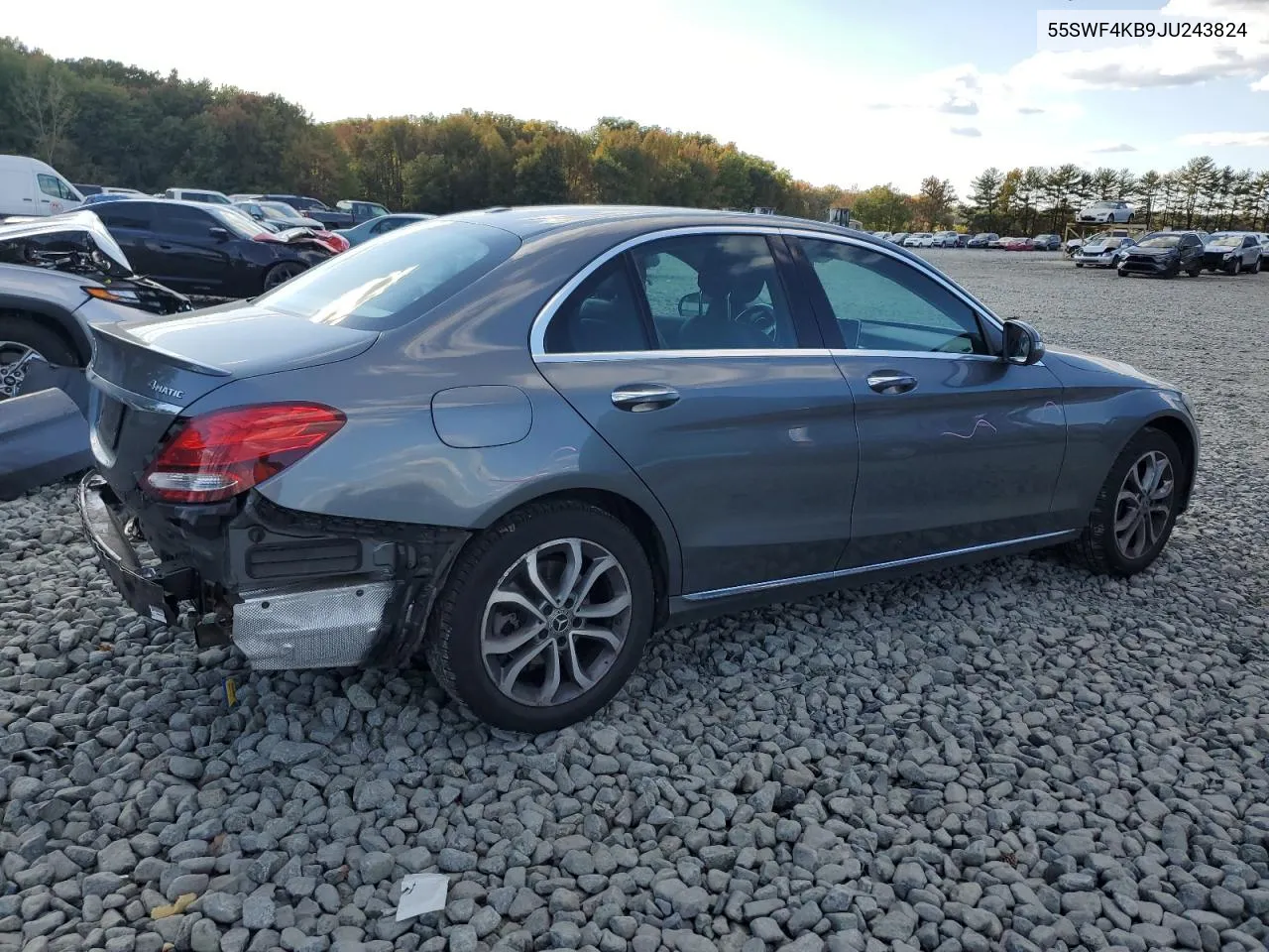 2018 Mercedes-Benz C 300 4Matic VIN: 55SWF4KB9JU243824 Lot: 74758534