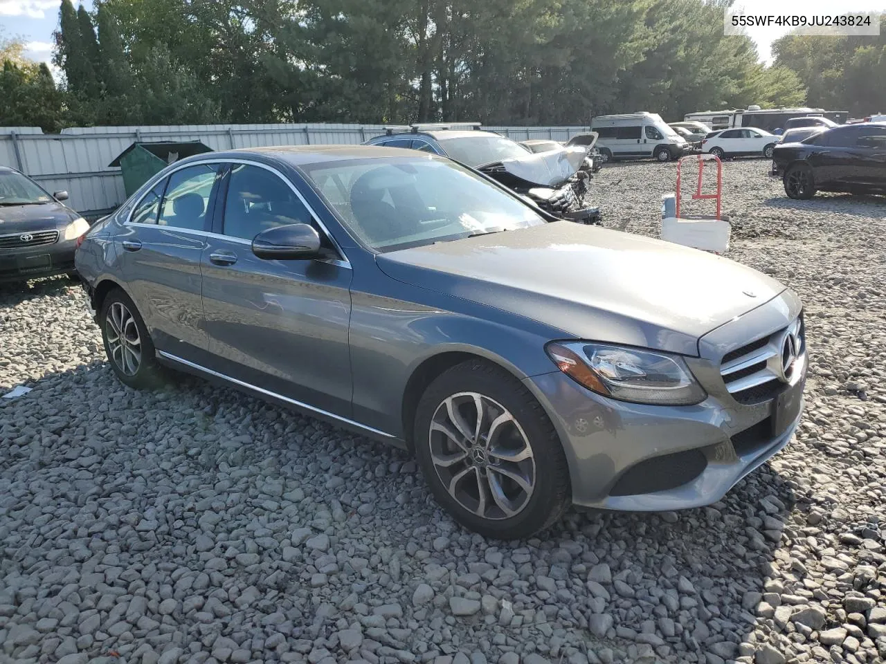 2018 Mercedes-Benz C 300 4Matic VIN: 55SWF4KB9JU243824 Lot: 74758534