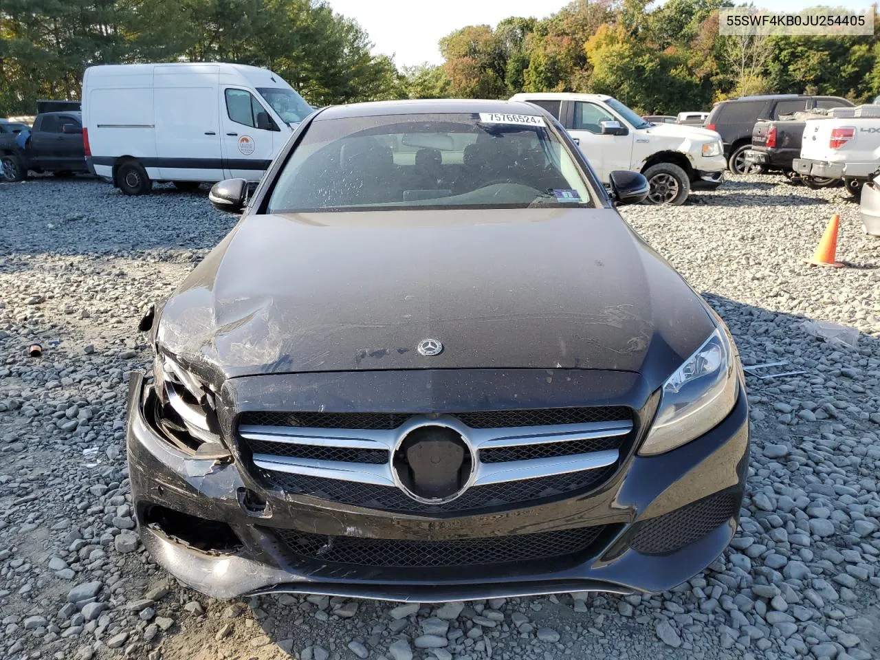 2018 Mercedes-Benz C 300 4Matic VIN: 55SWF4KB0JU254405 Lot: 75766524