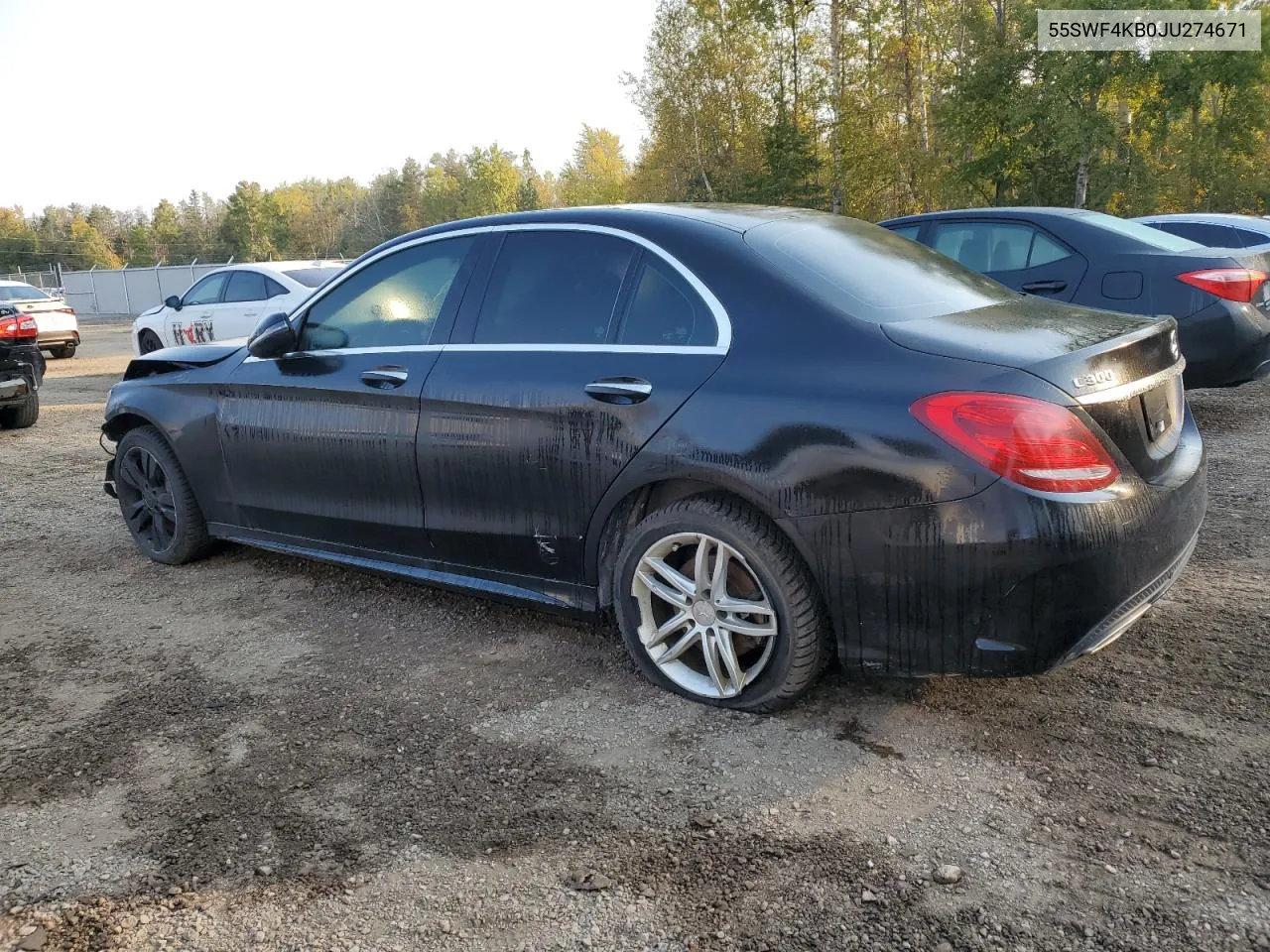 2018 Mercedes-Benz C 300 4Matic VIN: 55SWF4KB0JU274671 Lot: 75830434