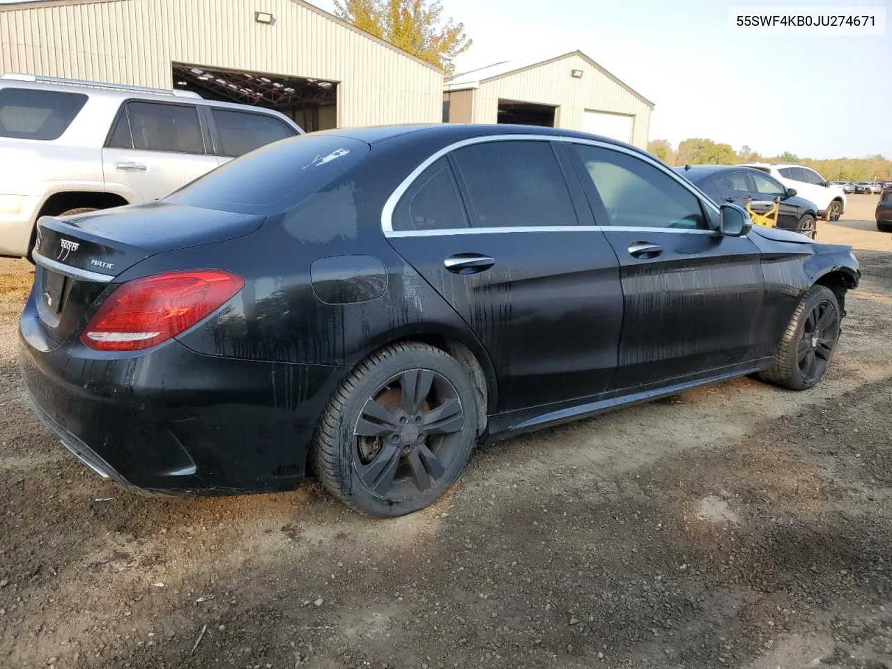 2018 Mercedes-Benz C 300 4Matic VIN: 55SWF4KB0JU274671 Lot: 75830434