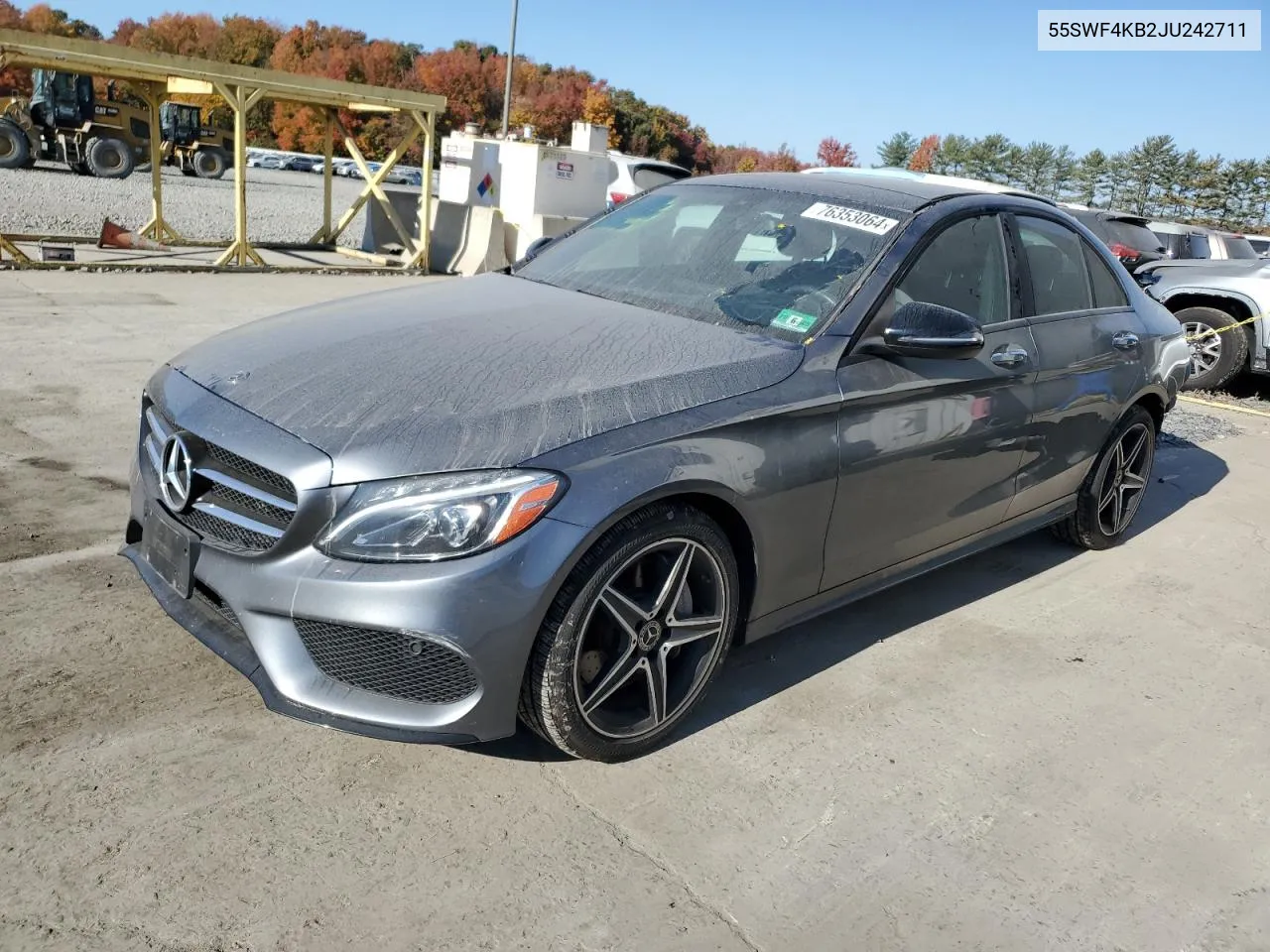 2018 Mercedes-Benz C 300 4Matic VIN: 55SWF4KB2JU242711 Lot: 76353064