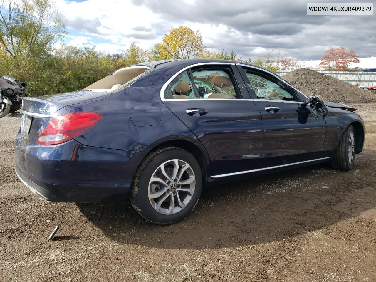 2018 Mercedes-Benz C 300 4Matic VIN: WDDWF4KBXJR409379 Lot: 76673924