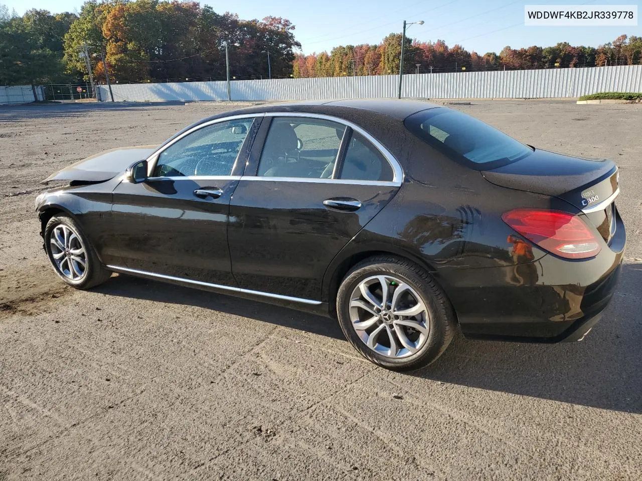 2018 Mercedes-Benz C 300 4Matic VIN: WDDWF4KB2JR339778 Lot: 76712664