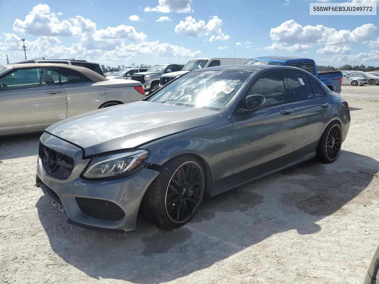 2018 Mercedes-Benz C 43 4Matic Amg VIN: 55SWF6EB3JU249772 Lot: 77997354