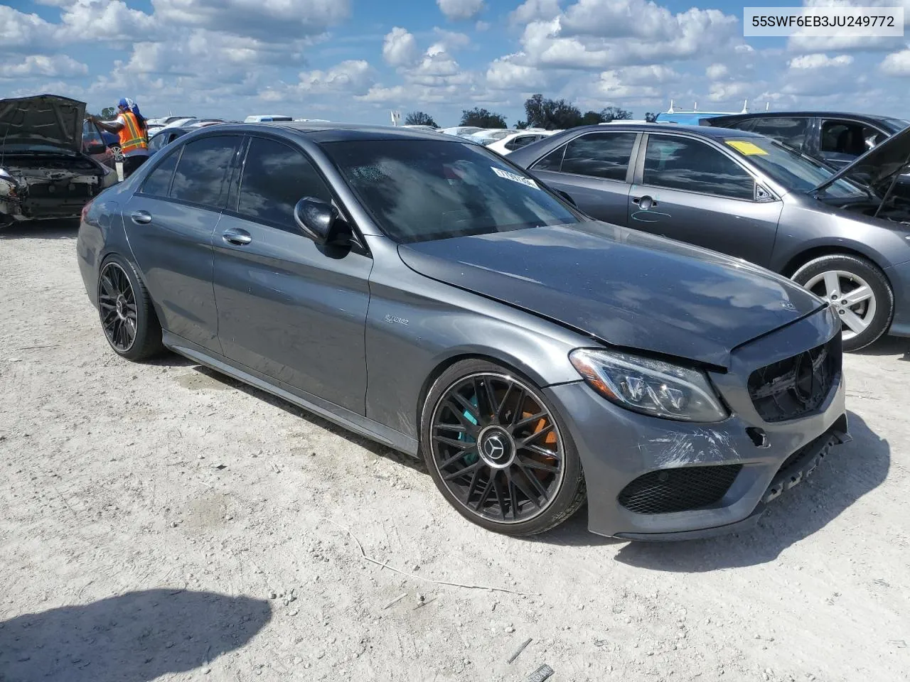 2018 Mercedes-Benz C 43 4Matic Amg VIN: 55SWF6EB3JU249772 Lot: 77997354