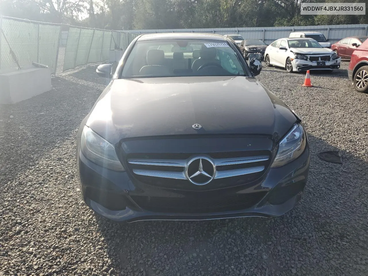 2018 Mercedes-Benz C 300 VIN: WDDWF4JBXJR331560 Lot: 79926724