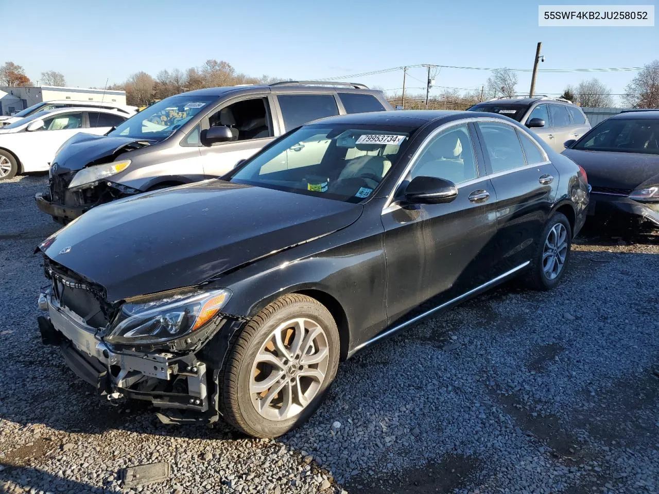 2018 Mercedes-Benz C 300 4Matic VIN: 55SWF4KB2JU258052 Lot: 79953734