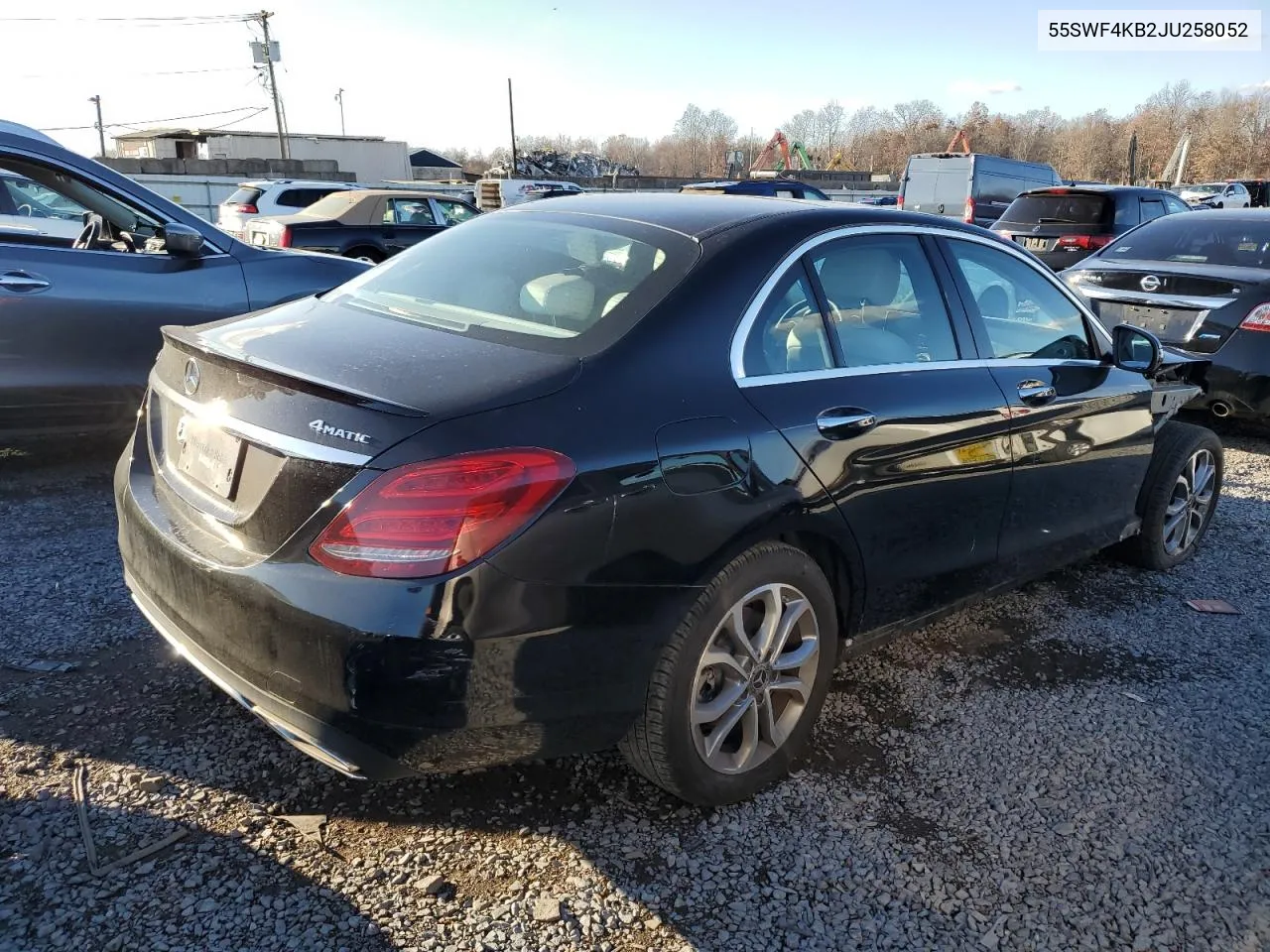 2018 Mercedes-Benz C 300 4Matic VIN: 55SWF4KB2JU258052 Lot: 79953734