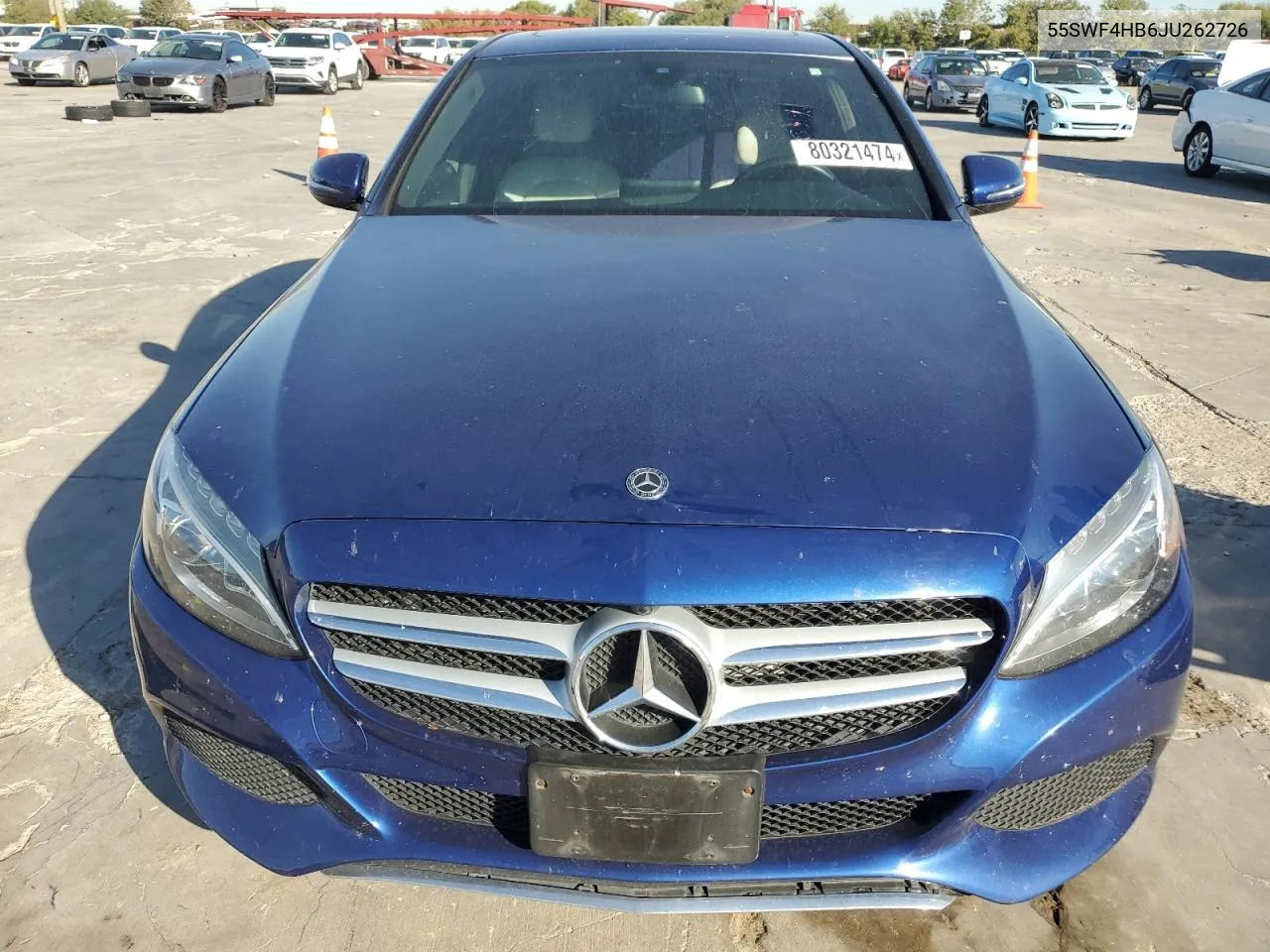 2018 Mercedes-Benz C 350E VIN: 55SWF4HB6JU262726 Lot: 80321474