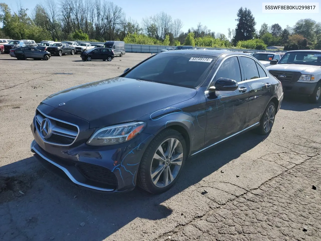 2019 Mercedes-Benz C 300 4Matic VIN: 55SWF8EB0KU299817 Lot: 53749174