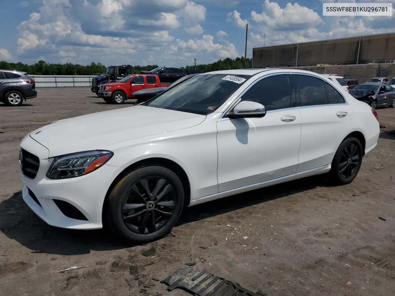 2019 Mercedes-Benz C 300 4Matic VIN: 55SWF8EB1KU296781 Lot: 57408564