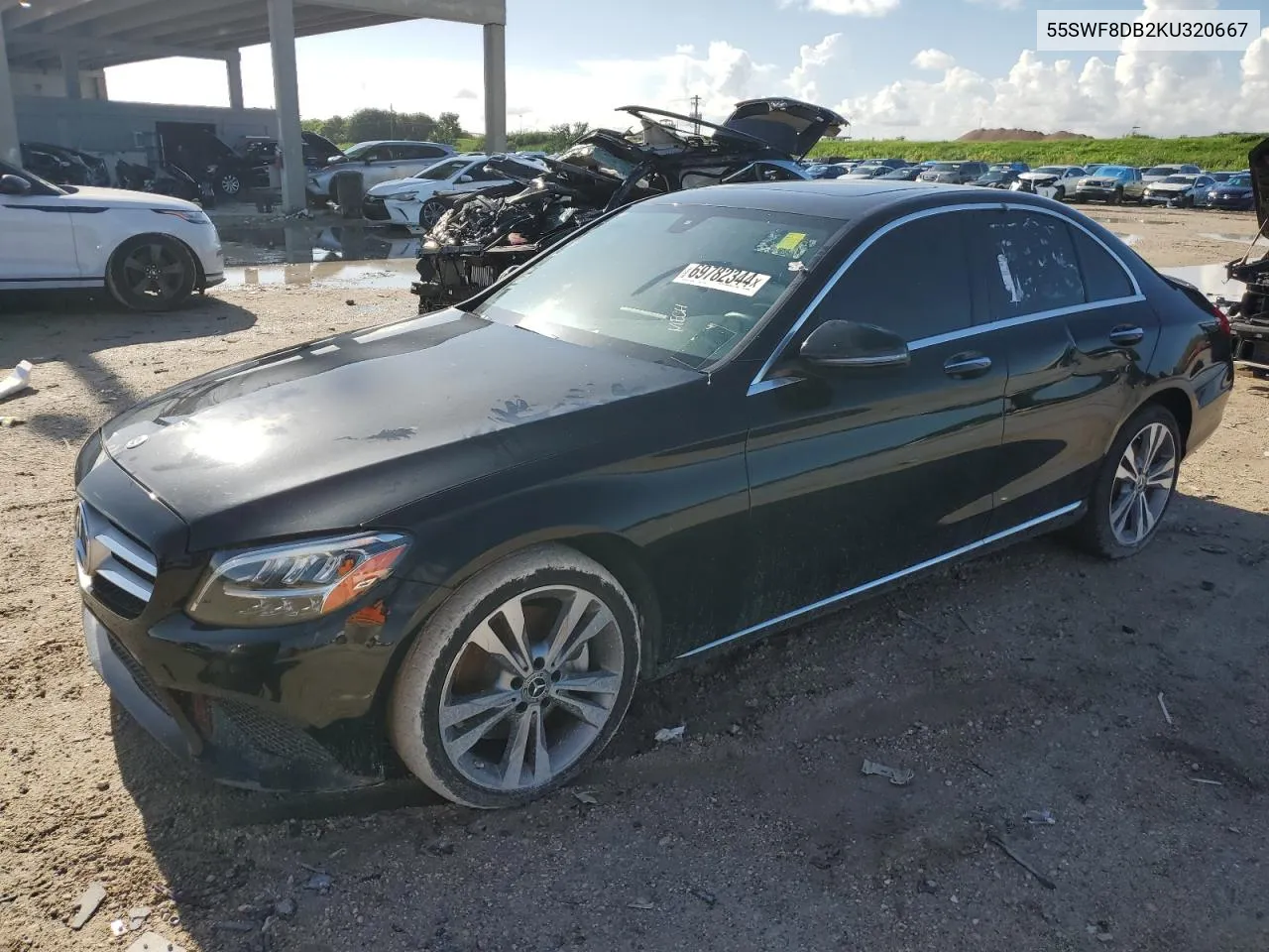 2019 Mercedes-Benz C 300 VIN: 55SWF8DB2KU320667 Lot: 69782344