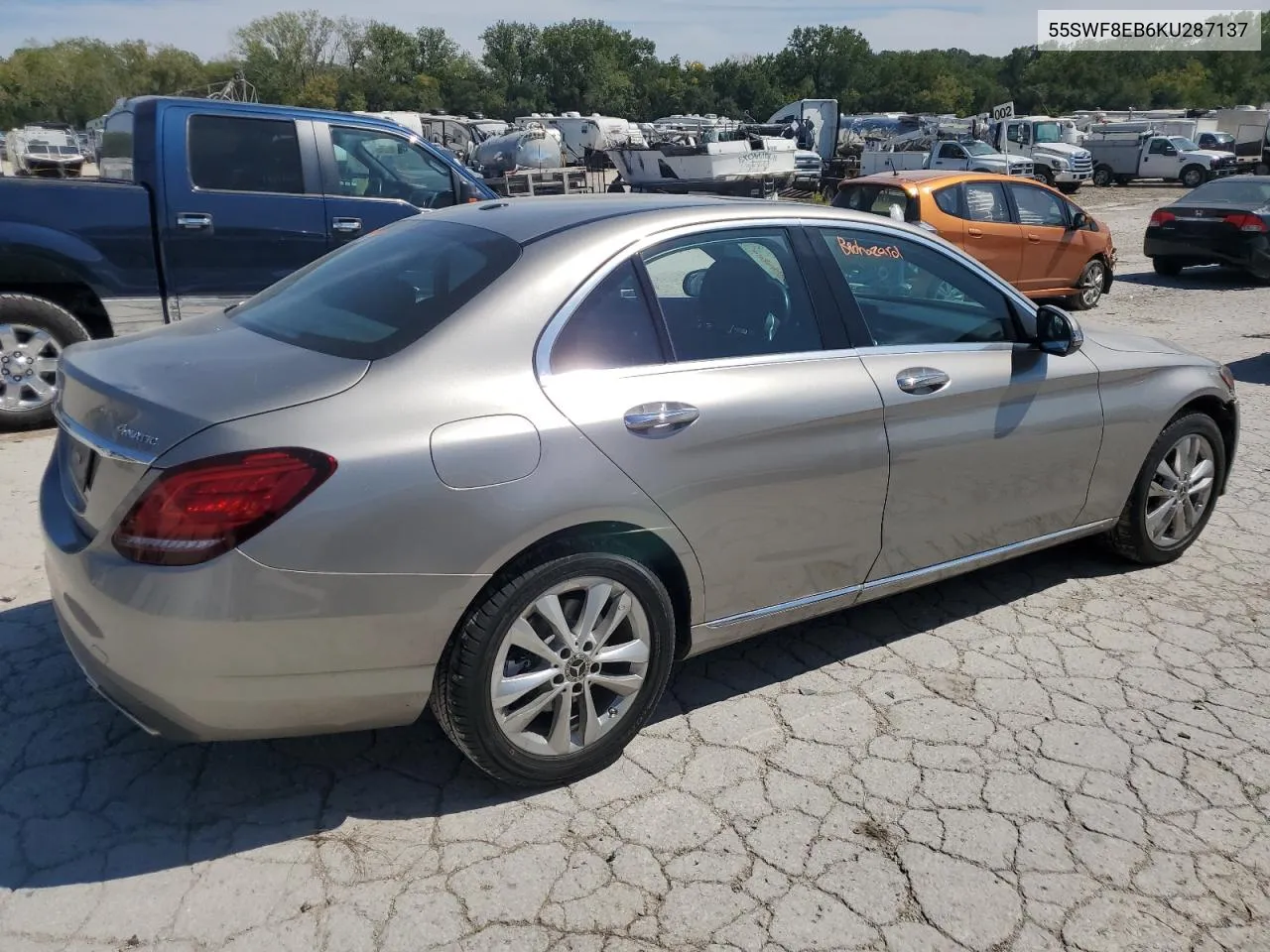 2019 Mercedes-Benz C 300 4Matic VIN: 55SWF8EB6KU287137 Lot: 70222594