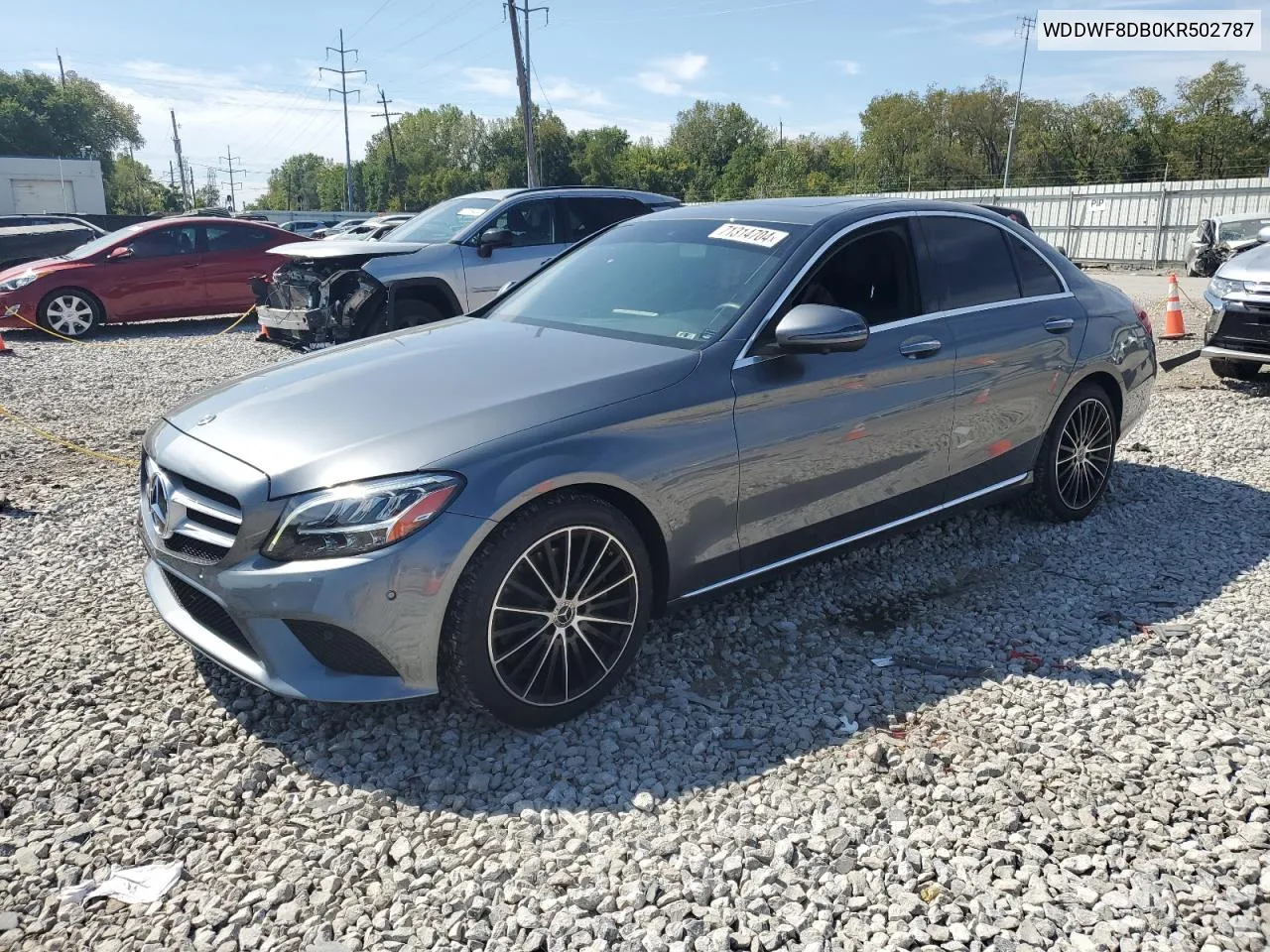 2019 Mercedes-Benz C 300 VIN: WDDWF8DB0KR502787 Lot: 71314704