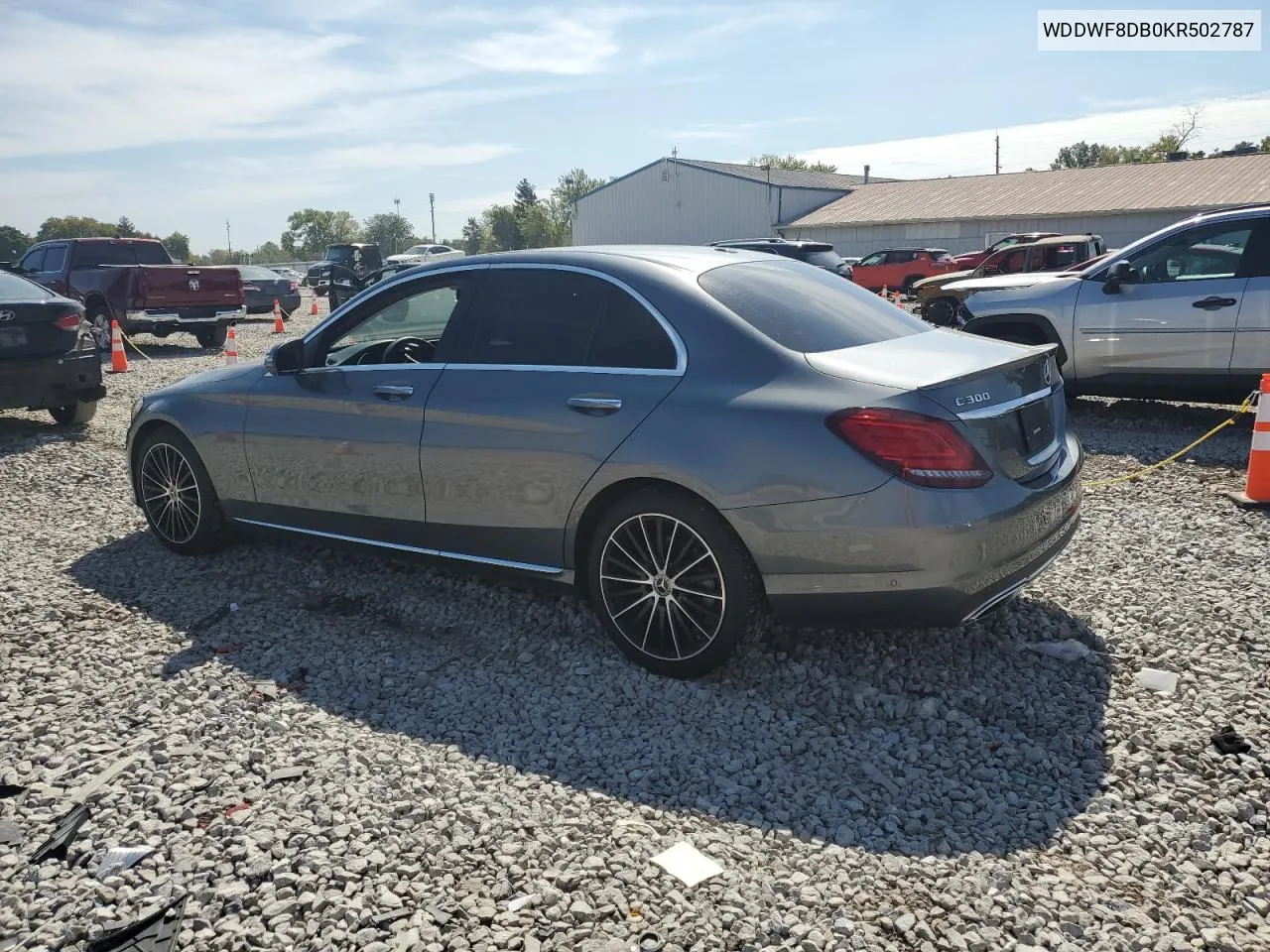 2019 Mercedes-Benz C 300 VIN: WDDWF8DB0KR502787 Lot: 71314704