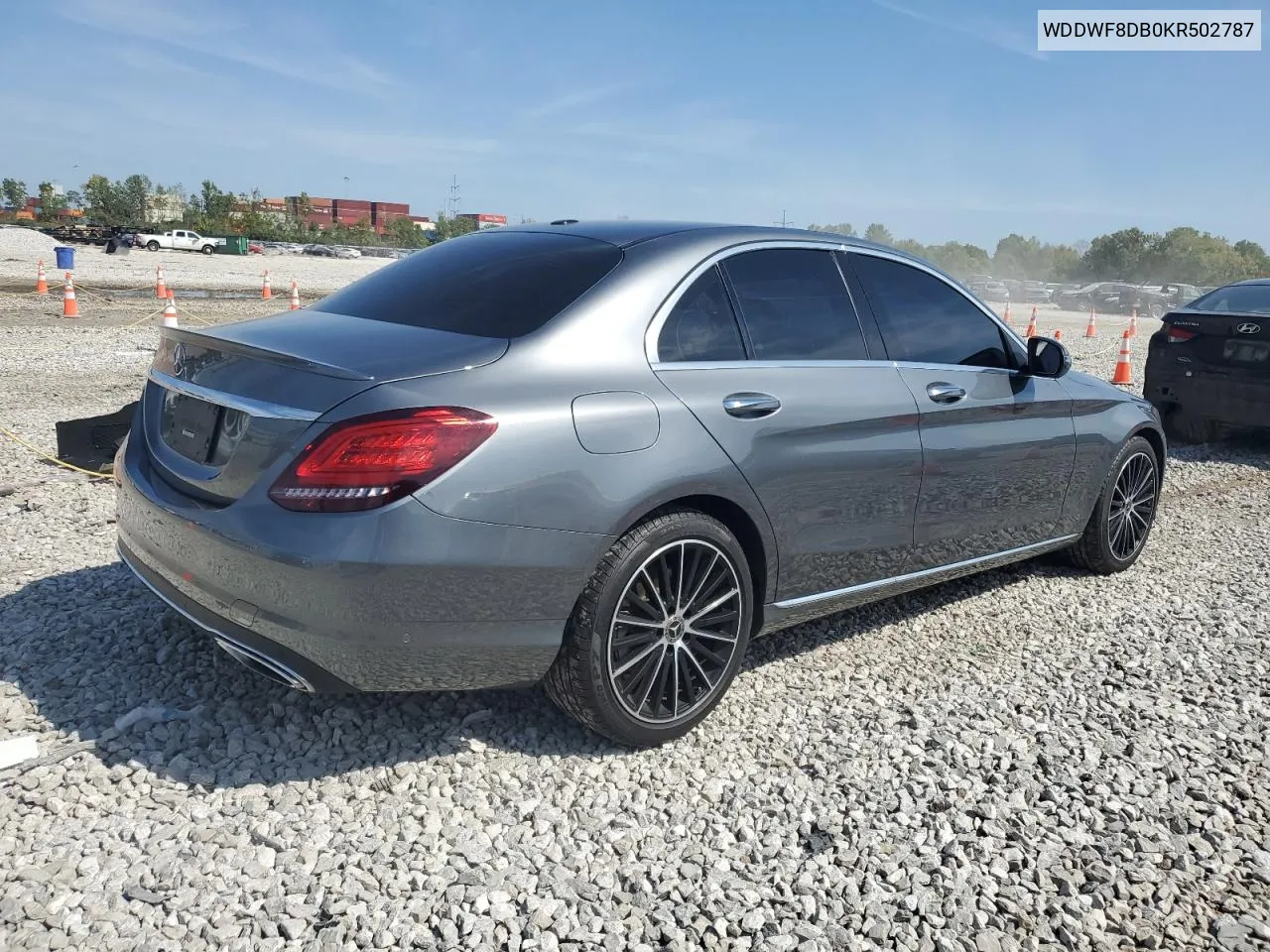 2019 Mercedes-Benz C 300 VIN: WDDWF8DB0KR502787 Lot: 71314704