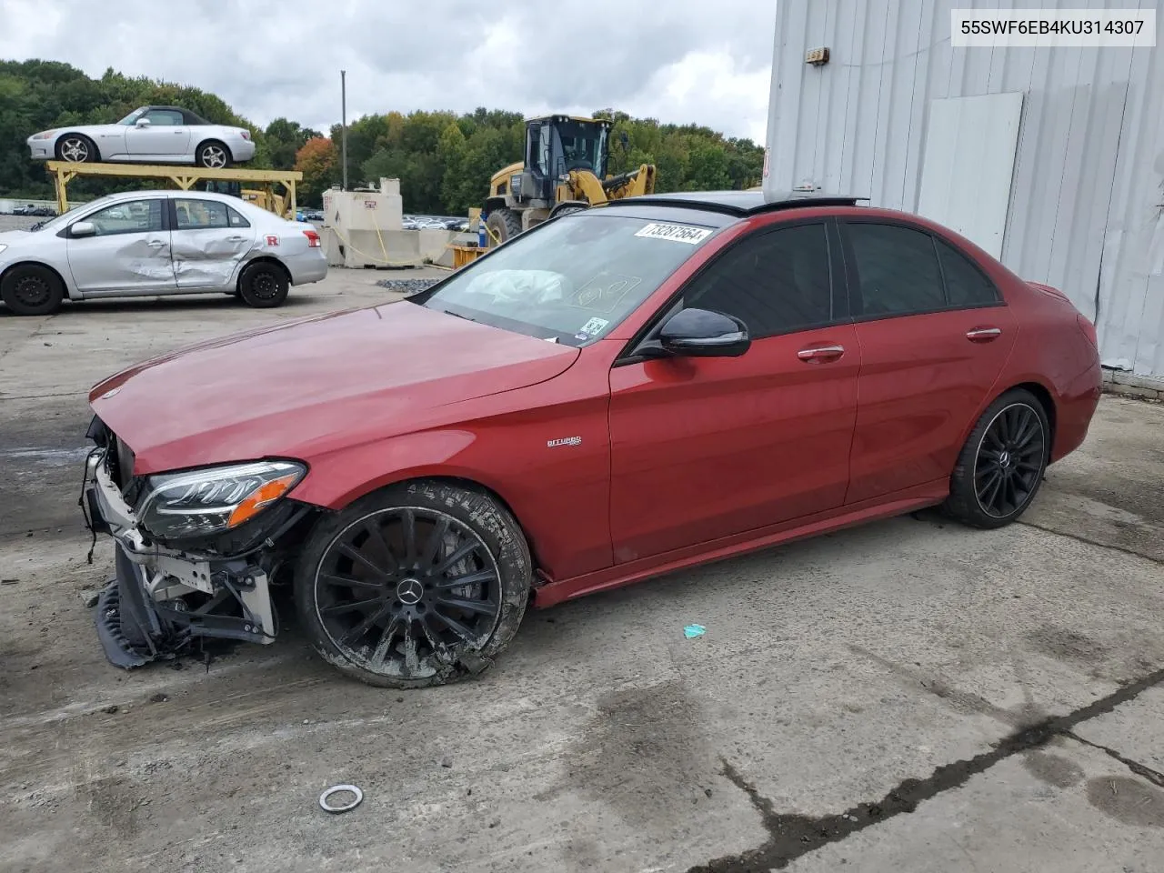 2019 Mercedes-Benz C 43 Amg VIN: 55SWF6EB4KU314307 Lot: 73287564